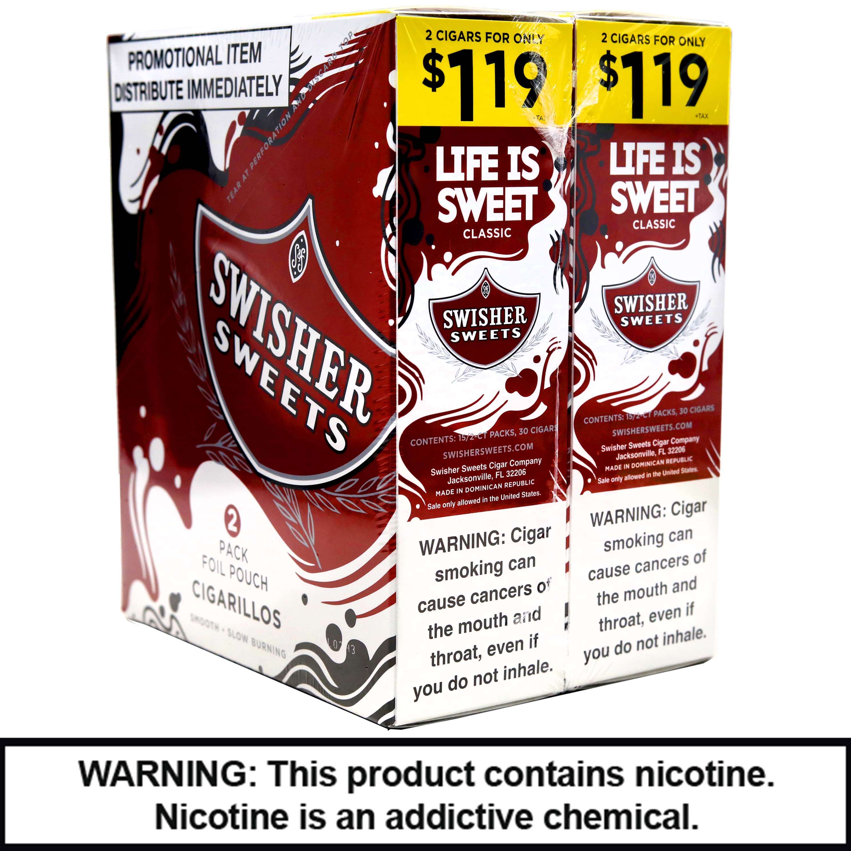 Swisher Sweets Rolled Cigars (2 For $1.19) | 2 Pack | 30 Count Display product image